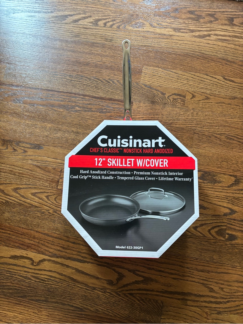 Cuisinart 12" Skillet with Glass Cover - Black and Silver